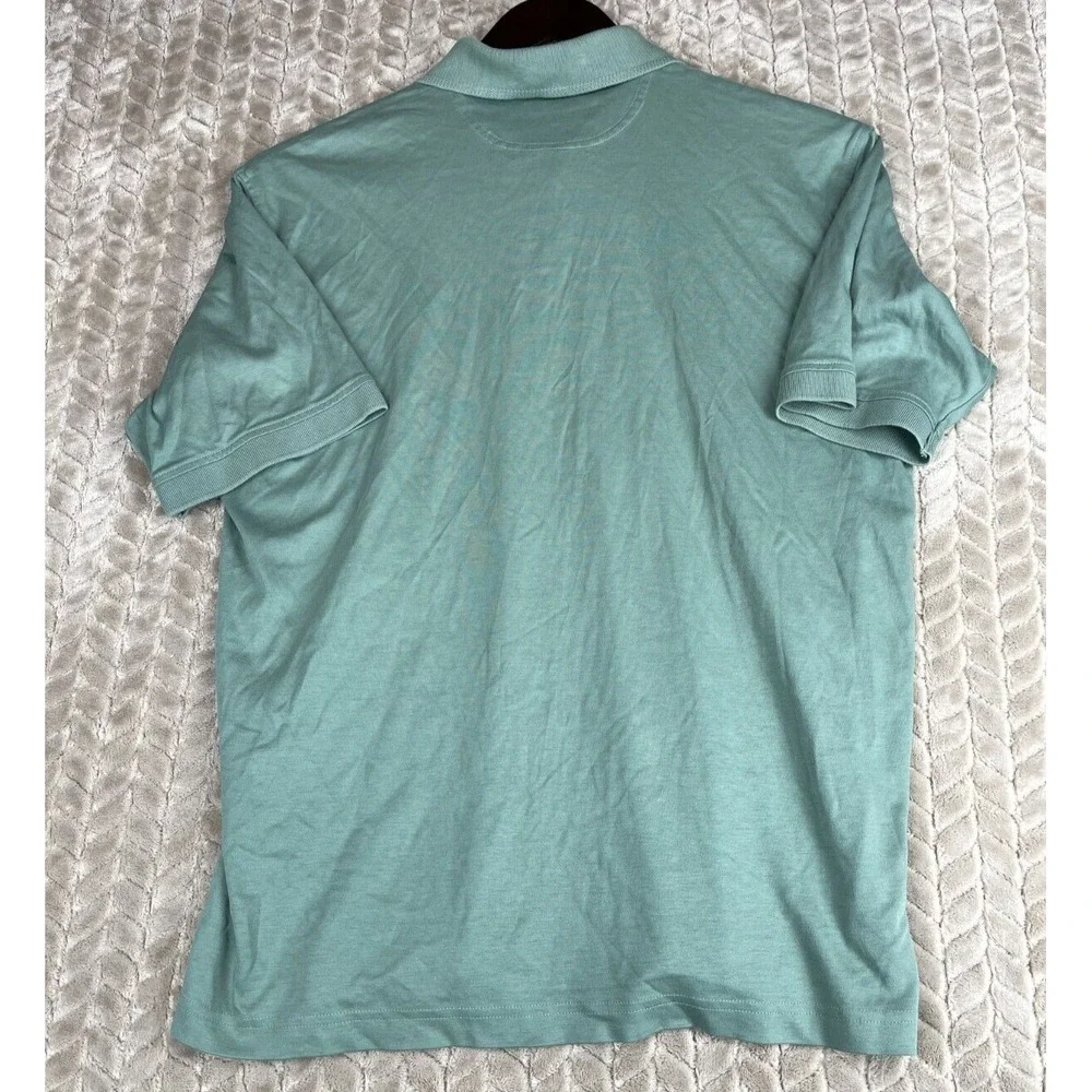 Hathaway Men's Premium Pima Cotton Green Polo Short-Sleeve Shirt Size M Golf‎
